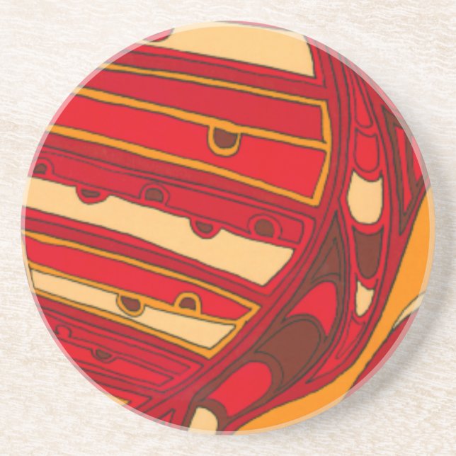 Abstract Orange Panels Coaster (Front)