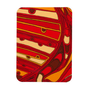 Abstract Orange Panels Magnet