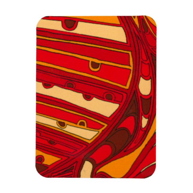 Abstract Orange Panels Magnet (Vertical)