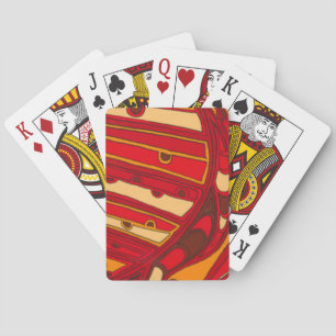 Abstract Orange Panels Playing Cards