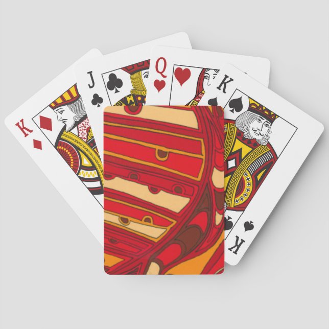 Abstract Orange Panels Playing Cards (Back)