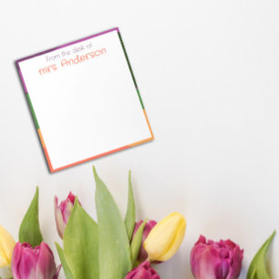 Abstract orange purple green border notepad