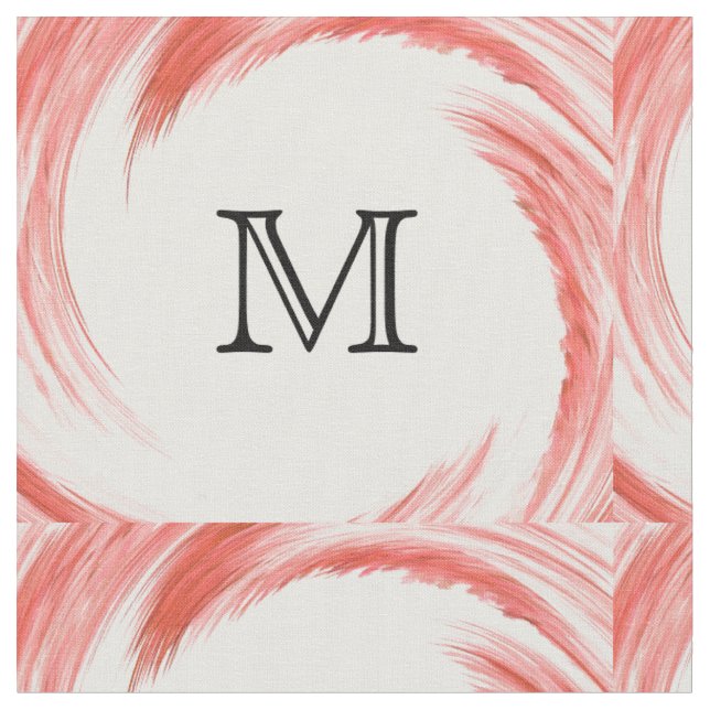Abstract Orange Swirl Monogram Fabric (Close Up)