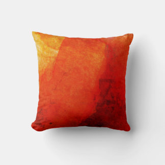 Abstract Orange Watercolor Throw Pillow