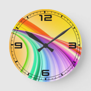 Abstract Orange Yellow Background-12527 Round Clock