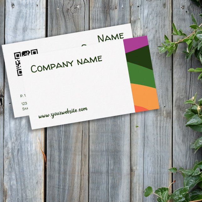 Abstract  orange yellow green QR Business Card (Abstract orange yellow green QR Business Card.)