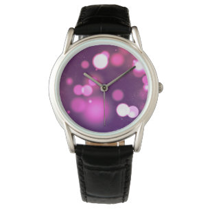 Abstract Orbs Pink/Purple Whimsical Design Watch
