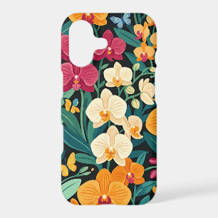 Abstract Orchid Garden Butterflies iPhone Cases