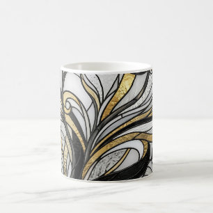 Abstract Orchid Gold Monochrome Coffee Mug
