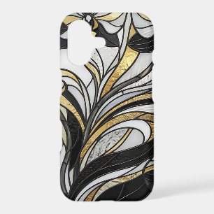 Abstract Orchid Gold Monochrome iPhone Cases