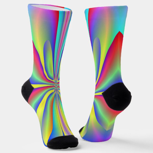 Abstract Orchid Socks (Angled)