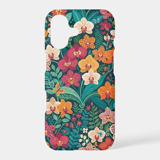 Abstract Orchids Butterflies iPhone Cases (Back)