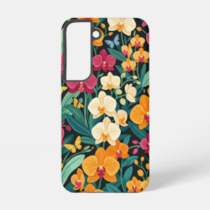 Abstract Orchids Butterflies Samsung Cases