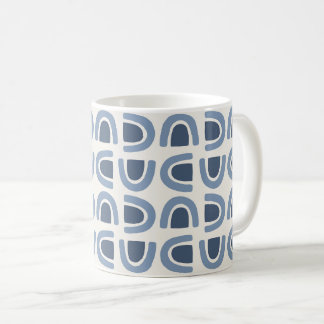 Abstract Organic Arch Mosaic Blue Pattern Coffee Mug