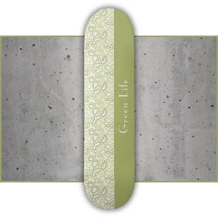 Abstract Organic Line Verdes Lady Green Skateboard