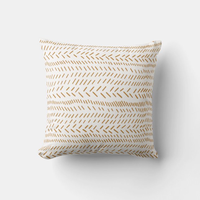 Abstract Organic Lines Art in Boho Gold Cushion (Front)