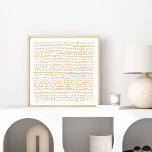 Abstract Organic Lines Art in Boho Gold Poster<br><div class="desc">Abstract Modern Art - Lines in Golden Amber Yellow</div>
