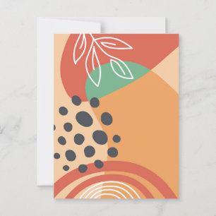 Abstract organic modern art postcard