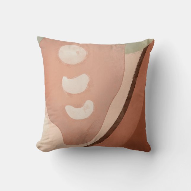 Abstract Organic Retro Rounded Shapes Modern Art Cushion (Front)