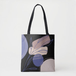 Abstract Organic Shapes - Blue and Beige Tote Bag