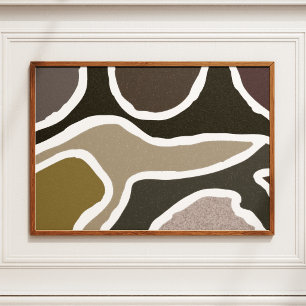 Abstract Organic Shapes Chic Home Office Art Print