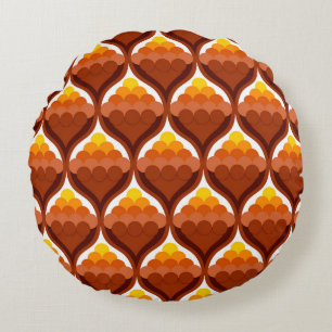abstract organic shapes decorative victory pattern round cushion