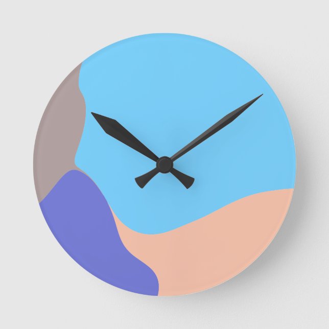 Abstract Organic Shapes Round Clock (Front)