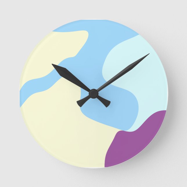Abstract Organic Shapes Round Clock (Front)