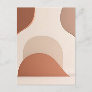 Abstract Organic Terracotta Boho Curves Postcard