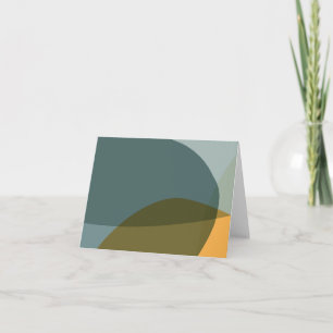 Abstract Organic Zen Shapes in Blue Earth Tones Note Card