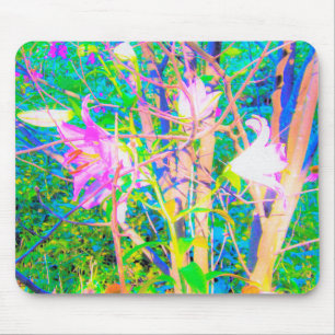 Abstract Oriental Lilies in My Rubio Garden Mouse Pad