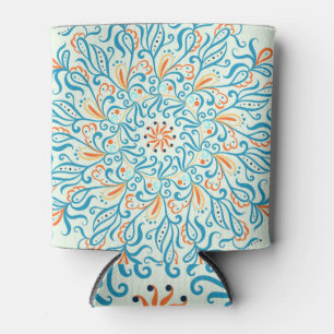 Abstract Ornament Ceramic Tile Pattern Can Cooler