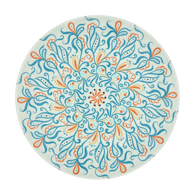 Abstract Ornament Ceramic Tile Pattern Cutting Board (Front)
