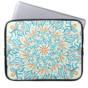 Abstract Ornament Ceramic Tile Pattern Laptop Sleeve