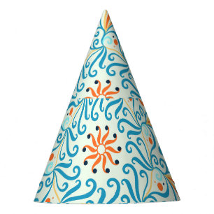 Abstract Ornament Ceramic Tile Pattern Party Hat