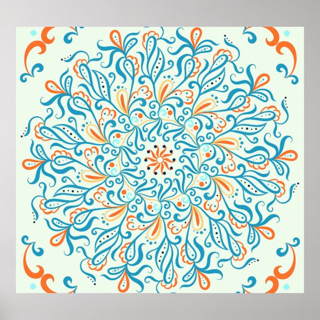 Abstract Ornament Ceramic Tile Pattern Poster (Front)