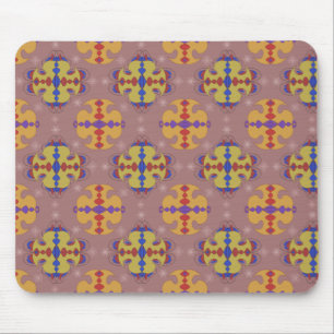 Abstract ornament shapes pastel colours pattern mouse pad