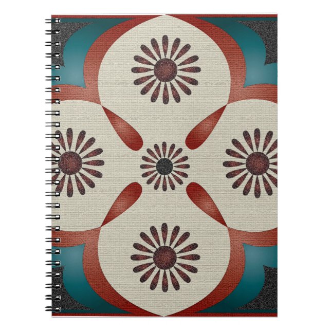 abstract ornamental illustration pattern backgroun notebook (Front)