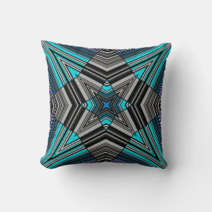 Abstract ornamental lined striped folk ethno triba cushion
