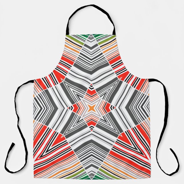 Abstract ornamental lined striped sealmess pattern apron (Front)