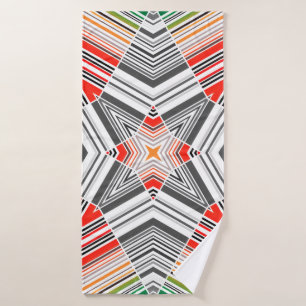 Abstract ornamental lined striped sealmess pattern bath towel