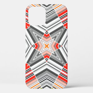 Abstract ornamental lined striped sealmess pattern iPhone 12 case