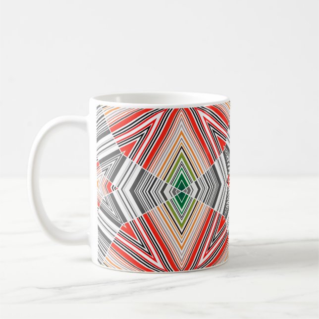 Abstract ornamental lined striped sealmess pattern coffee mug (Left)