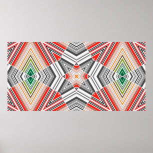 Abstract ornamental lined striped sealmess pattern poster