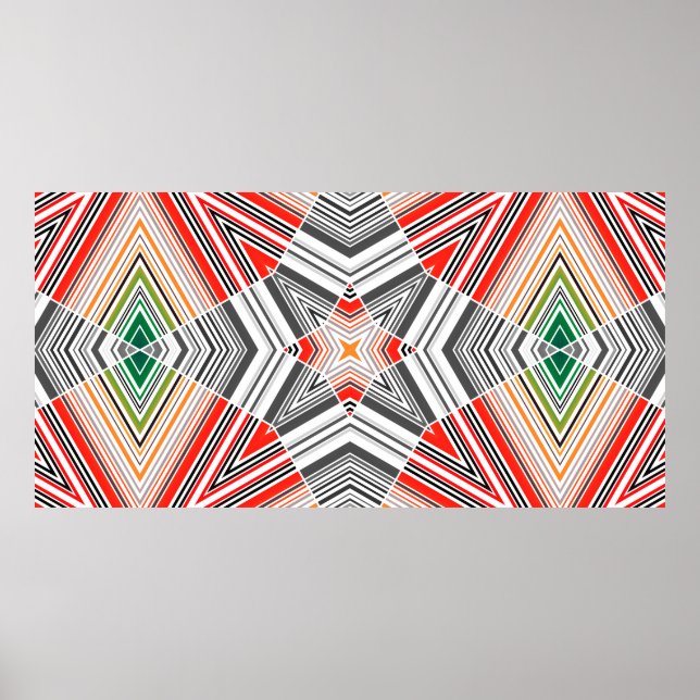 Abstract ornamental lined striped sealmess pattern poster (Front)