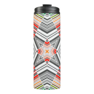 Abstract ornamental lined striped sealmess pattern thermal tumbler