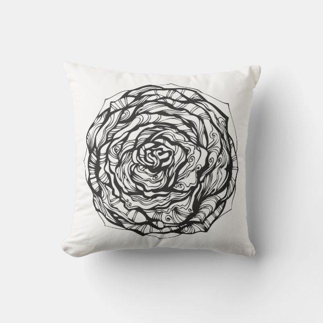 Abstract Ornamental Rose Cushion (Front)