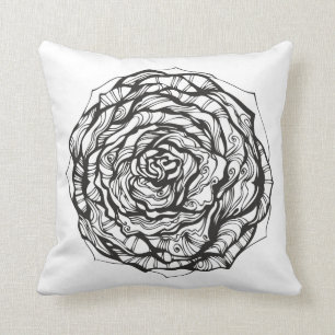 Abstract Ornamental Rose Cushion