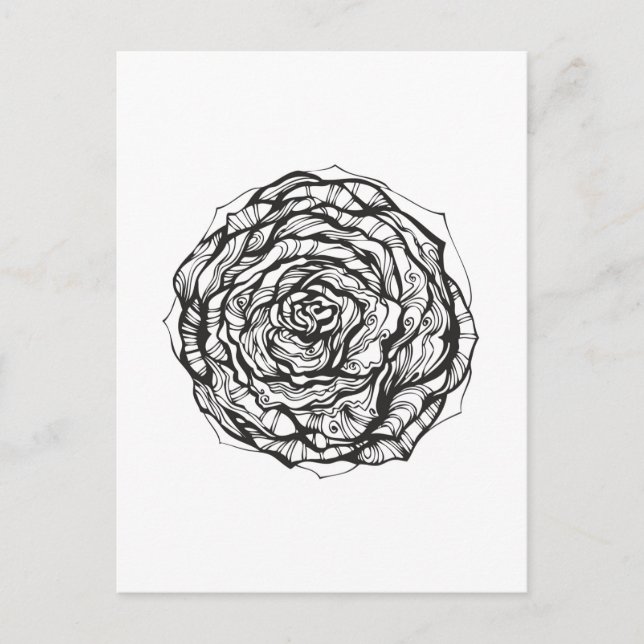 Abstract Ornamental Rose Postcard (Front)