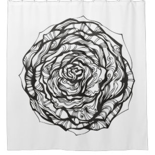 Abstract Ornamental Rose Shower Curtain